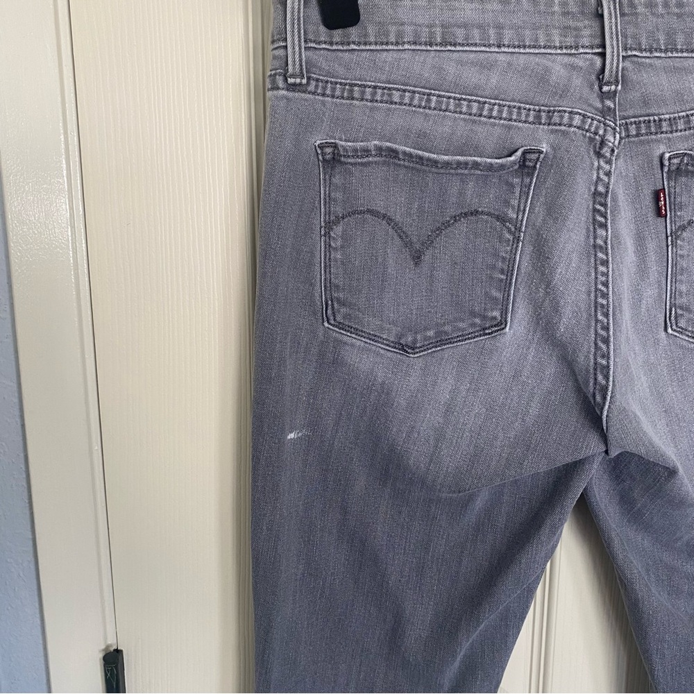 Levi’s Demi Curve Skinny Jeans Women’s 29 Gray Stretch Denim Mid Rise - Picture 6 of 11
